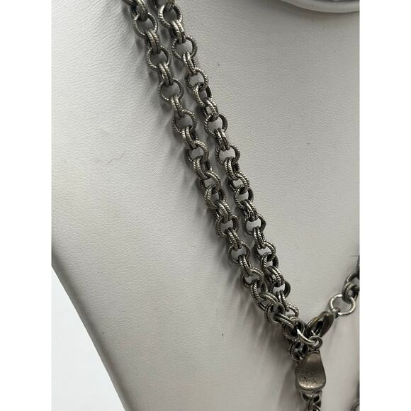 YOCHI NY Designer Turquoise Blue Round Large Round Cabochon Pendant Necklace 36” - Picture 8 of 9